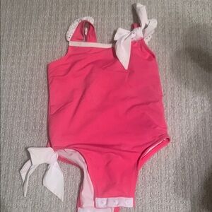 The Beaufort Bonnet Company Pink and White One Piece Swimsuit with snaps